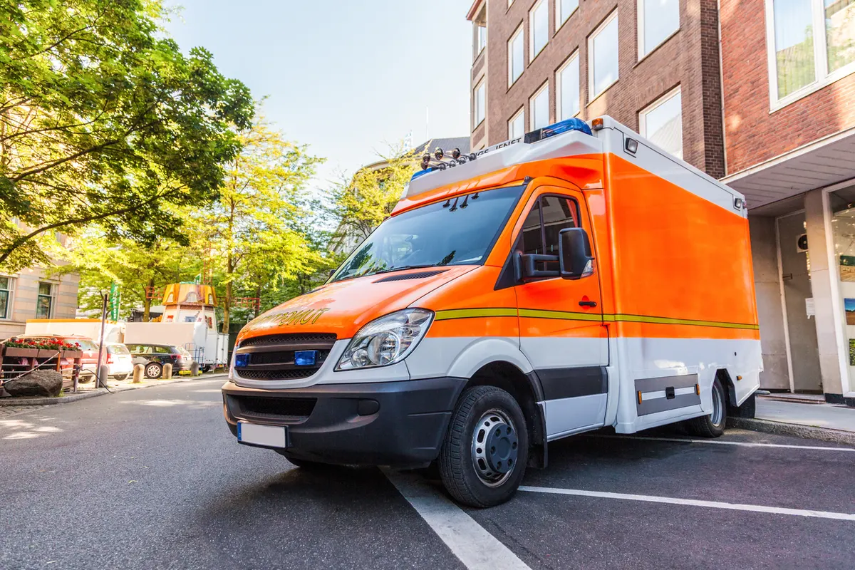 Orange Ambulance Van